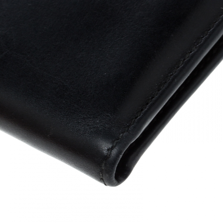 Pre Owned Gucci Black Leather Bifold Wallet