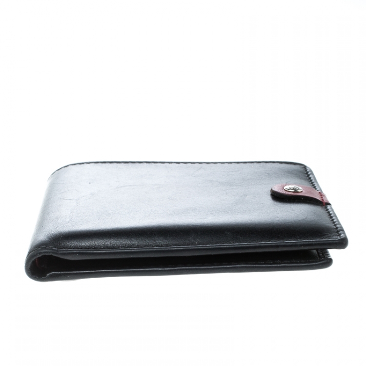 Pre Owned Gucci Black Leather Bifold Wallet
