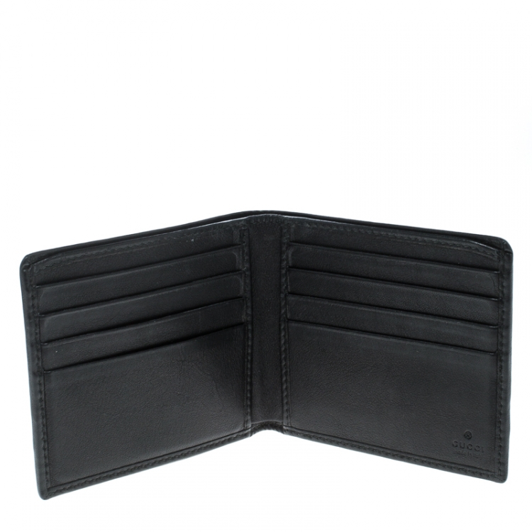 Gucci Black Guccissima Leather Web Bifold Wallet Gucci