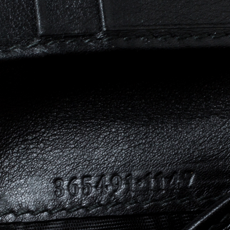 مملوكة مسبقًا Gucci Black Guccissima Leather Web Bifold Wallet