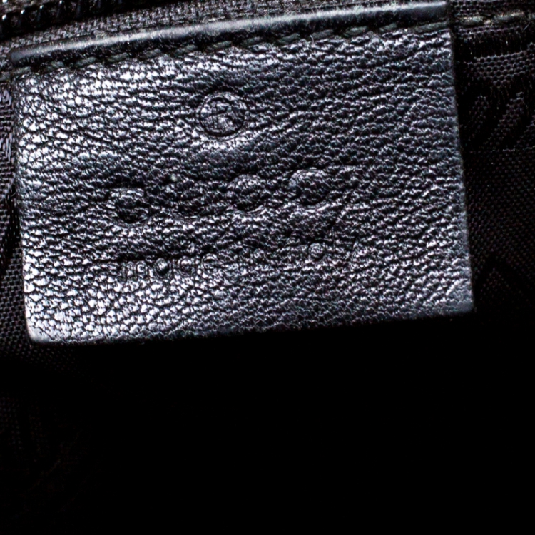 Pre Owned Gucci Black Guccissima Leather Messenger Bag