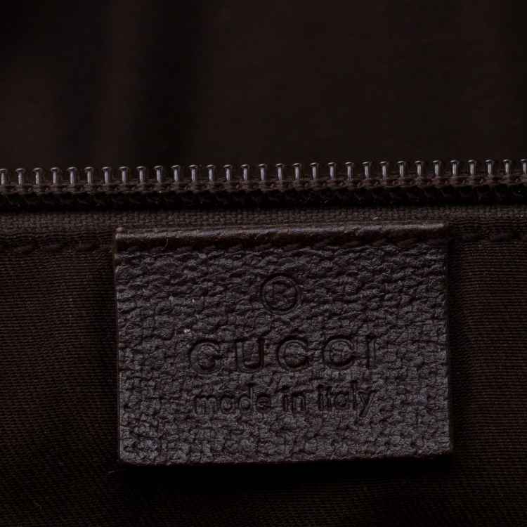 Pre Owned Gucci Beige/Ebony GG Canvas Carryall Duffle Bag