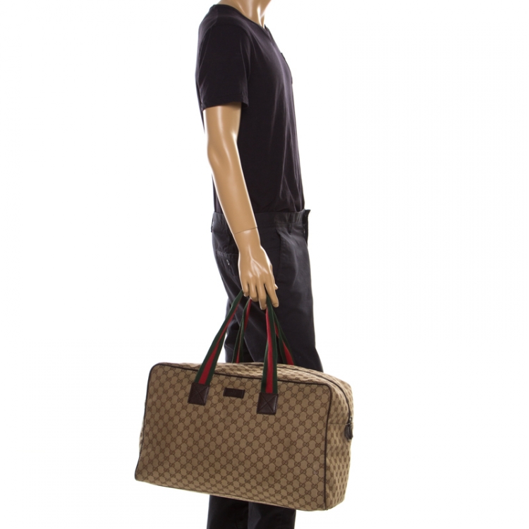 NEW Gucci x Disney Monogram Duffle Travel Bag - Beige/Ebony