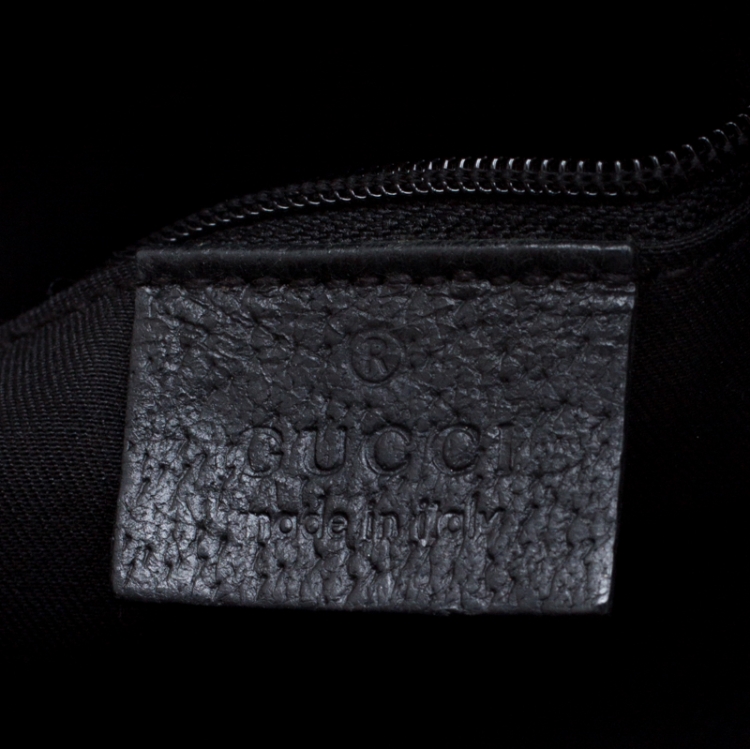 Pre Owned Gucci Black GG Canvas and Leather Messenger Bag