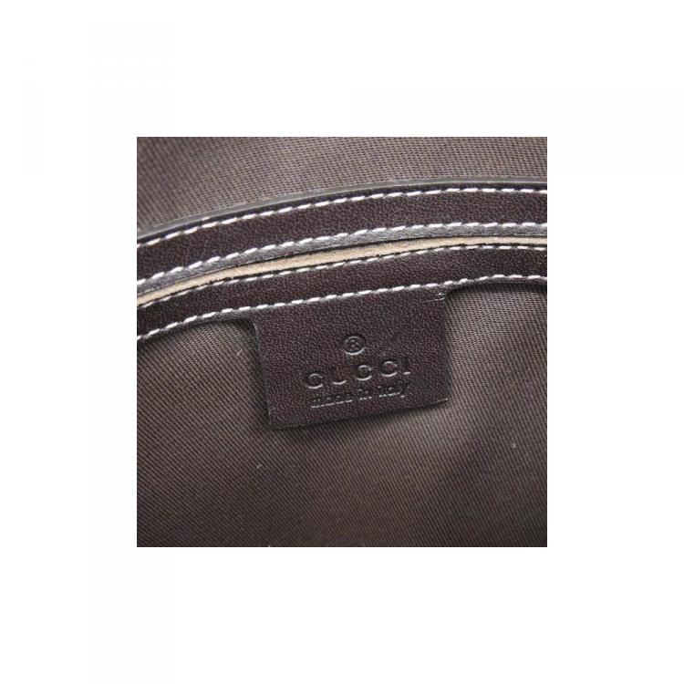 Pre Owned Gucci Navy/Beige GG Coated Canvas Small Messenger Bag
