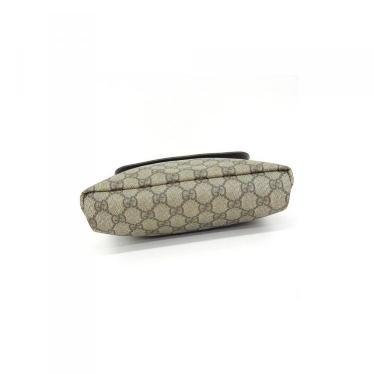 Pre Owned Gucci Navy/Beige GG Coated Canvas Small Messenger Bag