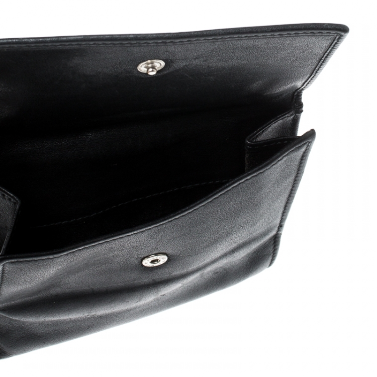 Pre Owned Gucci Black Leather Bi-Fold Wallet