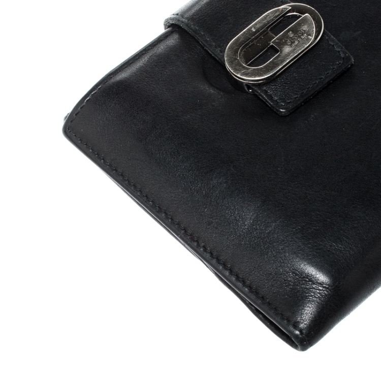 Pre Owned Gucci Black Leather Bi-Fold Wallet