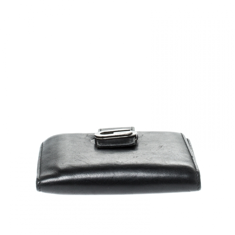 Pre Owned Gucci Black Leather Bi-Fold Wallet