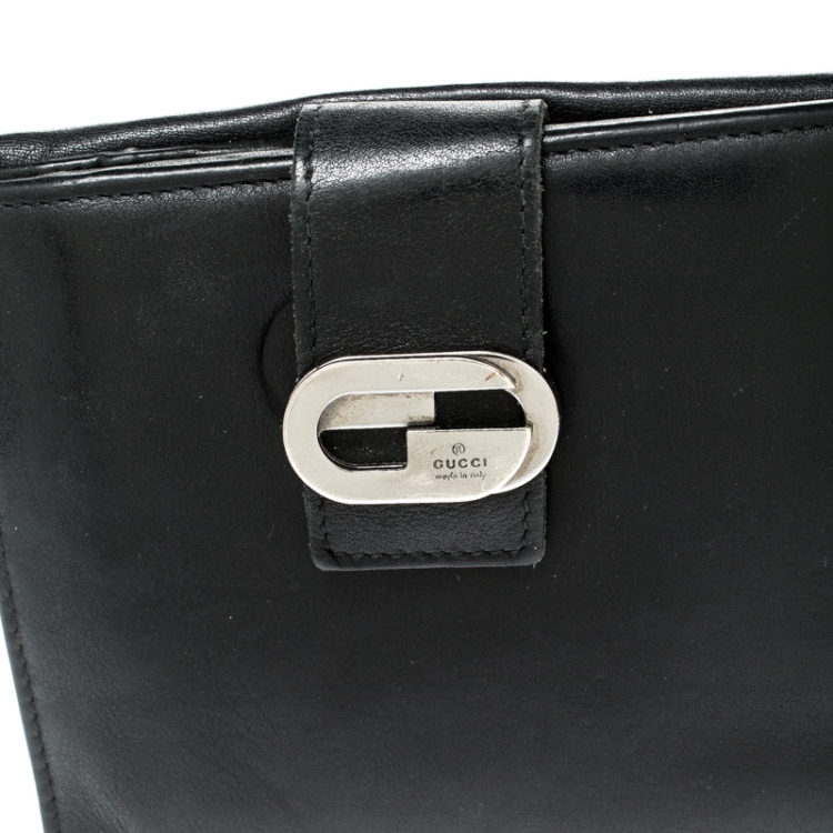 Pre Owned Gucci Black Leather Bi-Fold Wallet