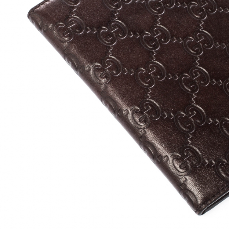 Pre Owned Gucci Brown Guccissima Leather Travel Frame Holder