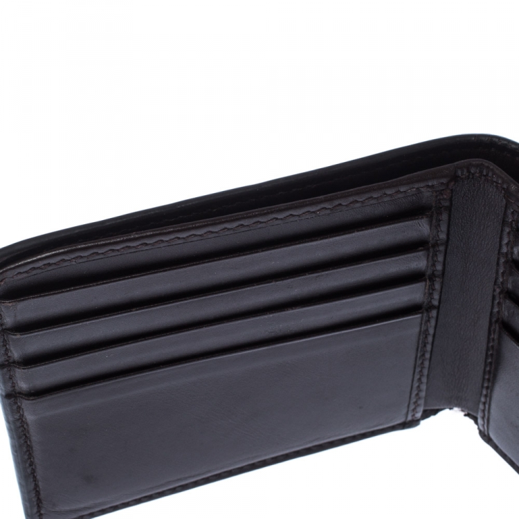 Pre Owned Gucci Dark Brown Gucissima Leather GG Bifold Wallet 