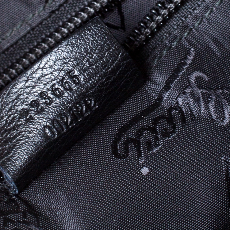 Pre Owned Gucci Black Guccissima Leather Messenger Bag