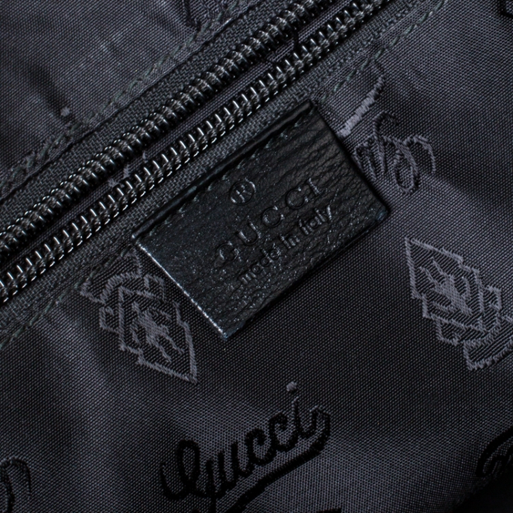 Pre Owned Gucci Black Guccissima Leather Messenger Bag