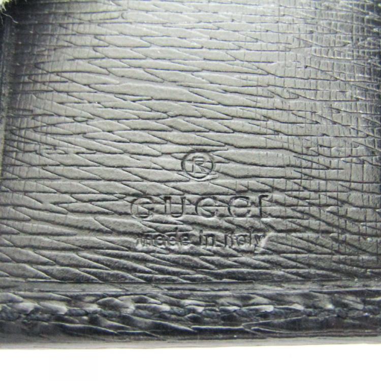 Pre Owned Gucci Black Leather Interlocking Key Case