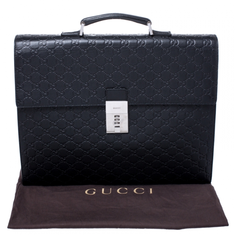 gucci leather briefcase