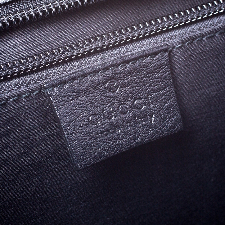مملوكة مسبقًا Gucci Black Guccissima Leather Briefcase