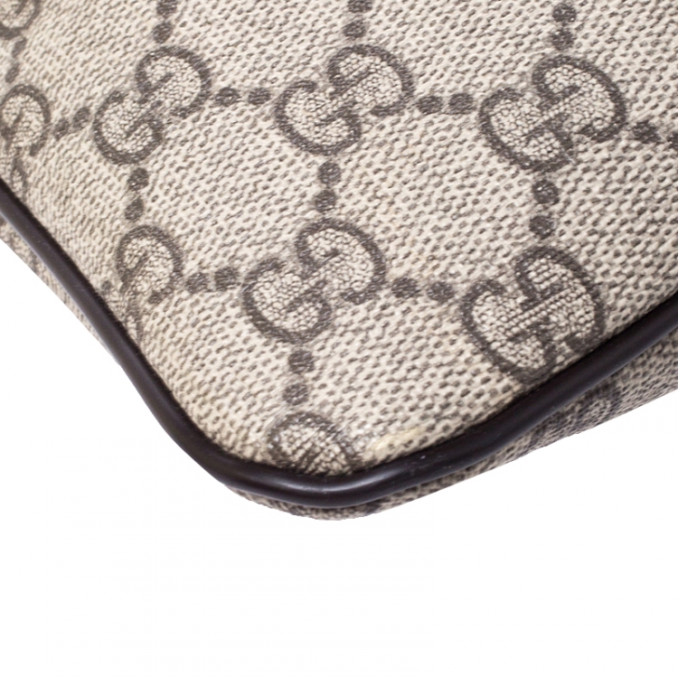 Pre Owned Gucci Brown GG Supreme Canvas Messenger Bag