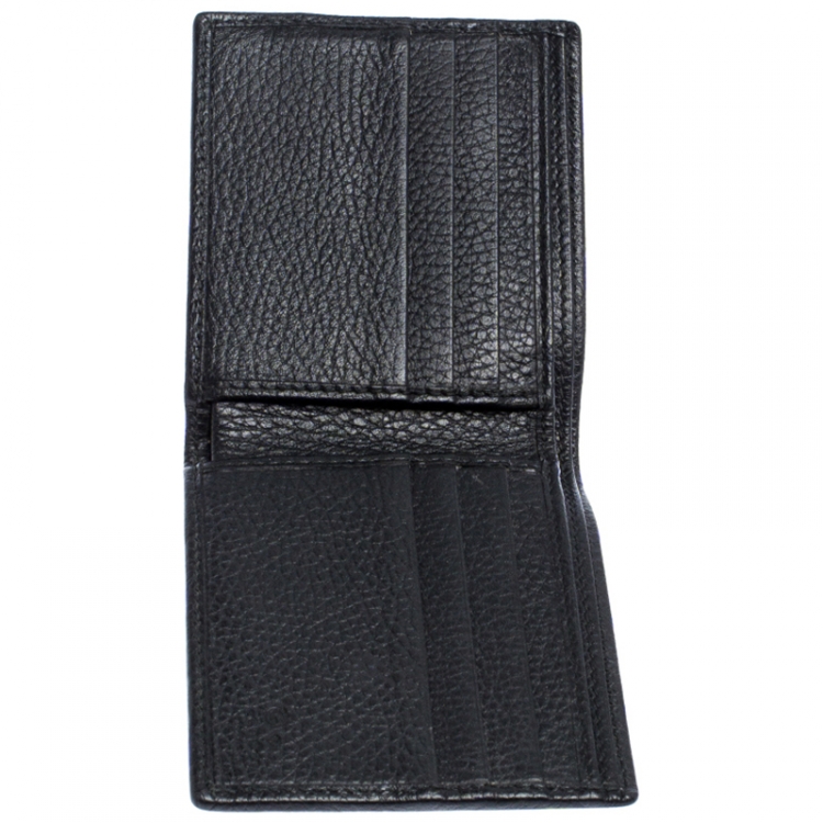 Gucci Black Leather Guccissima Web Bi-Fold Wallet Gucci | The Luxury Closet