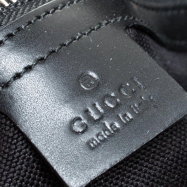 Pre Owned Gucci Black GG Supreme Coated Canvas Web Pouch
