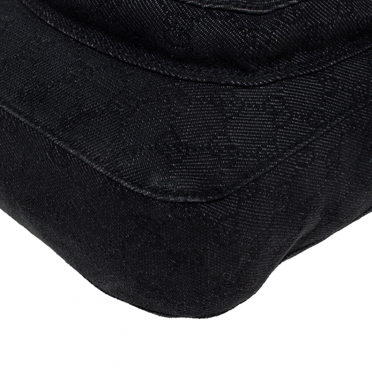 Pre Owned Gucci Black GG Canvas Messenger Bag