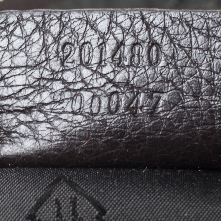 Pre Owned Gucci Dark Brown Guccissima Leather Laptop Bag