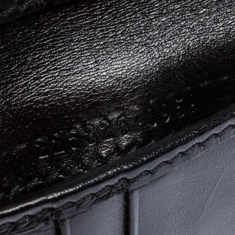 Pre Owned Gucci Black GG Canvas and Leather Bifold Wallet