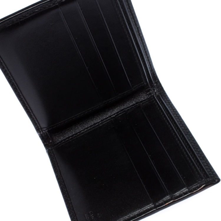 Pre Owned Gucci Black GG Canvas and Leather Bifold Wallet