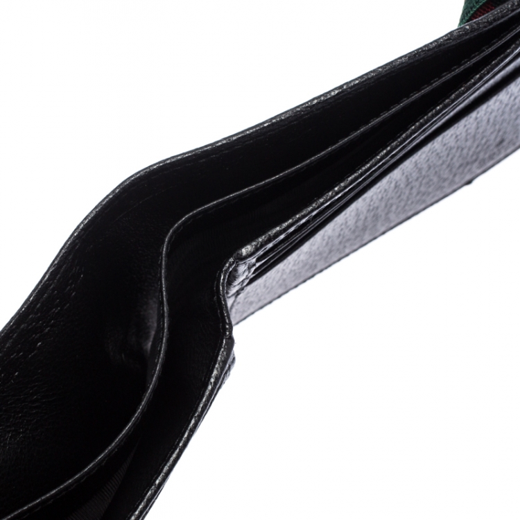 Pre Owned Gucci Black Canvas Web Elastic Money Clip Wallet