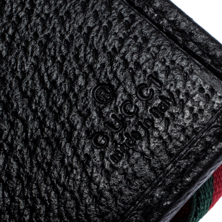Pre Owned Gucci Black Canvas Web Elastic Money Clip Wallet