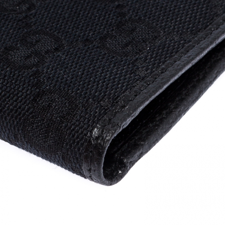 Pre Owned Gucci Black Canvas Web Elastic Money Clip Wallet
