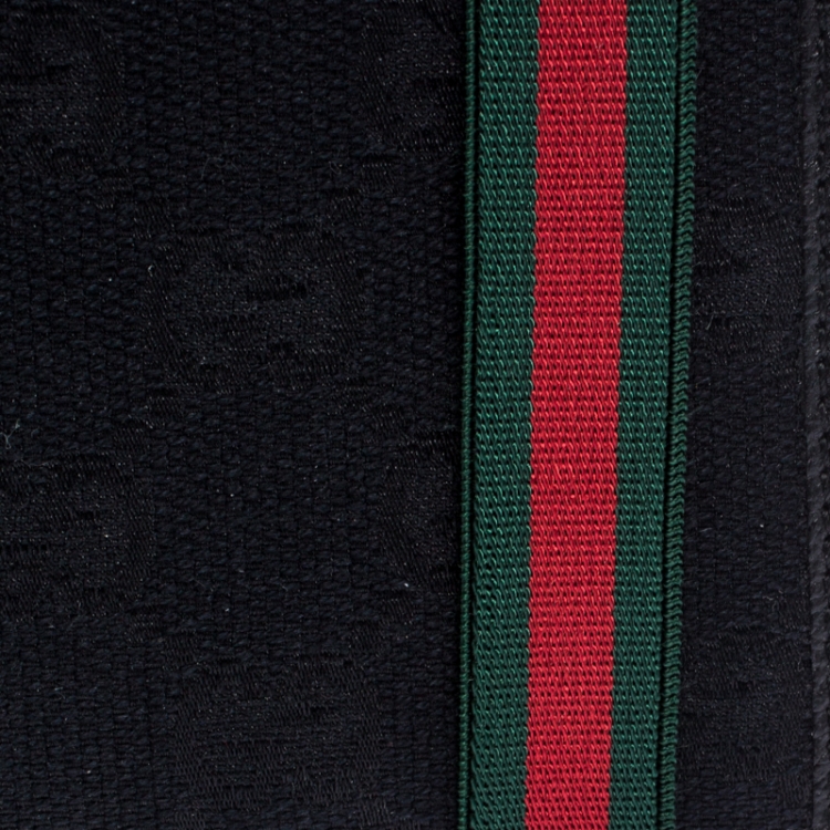 Pre Owned Gucci Black Canvas Web Elastic Money Clip Wallet