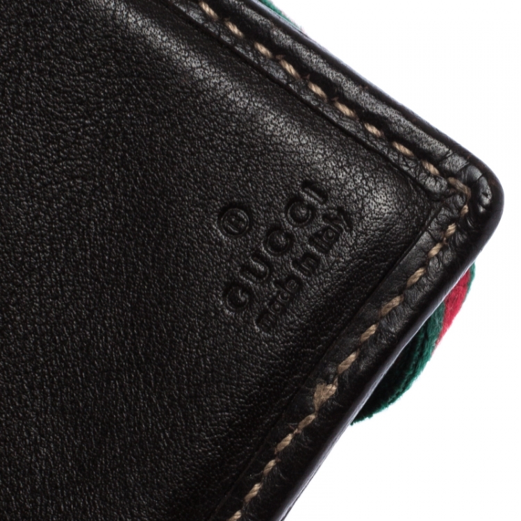 Pre Owned Gucci Beige GG Canvas Web Bifold Wallet