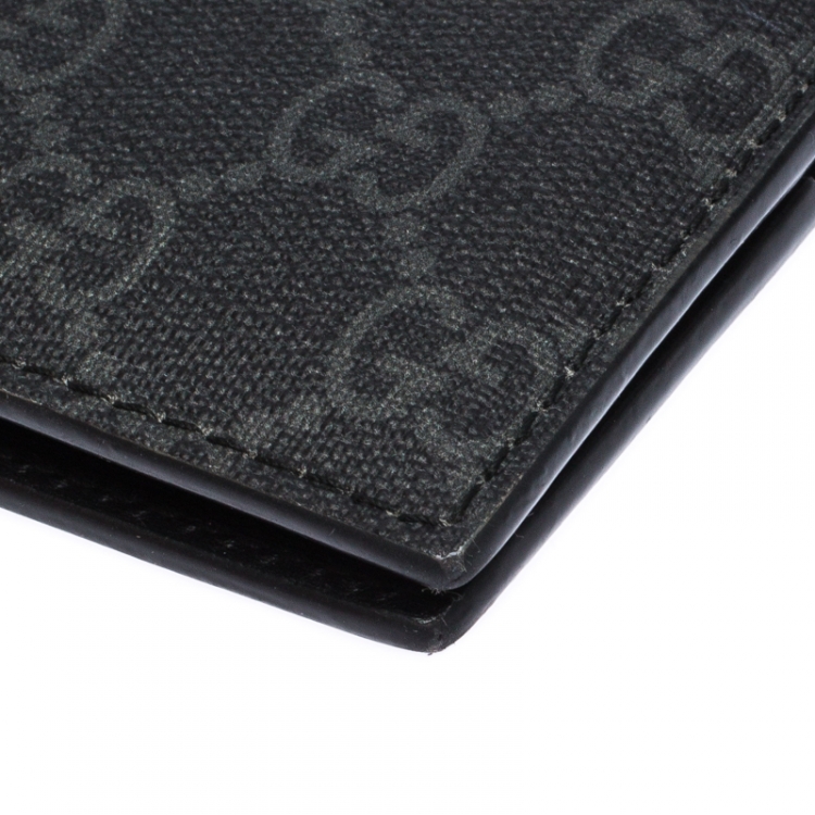 Pre Owned Gucci Grey GG Supreme Canvas Kingsnake Print Bifold Wallet