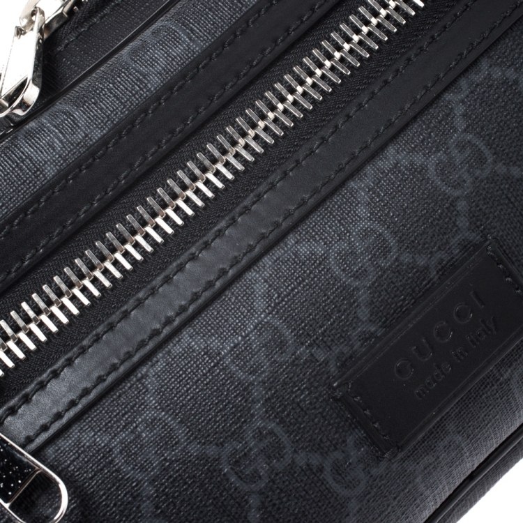 Pre Owned Gucci Black GG Supreme Canvas Belt Bag