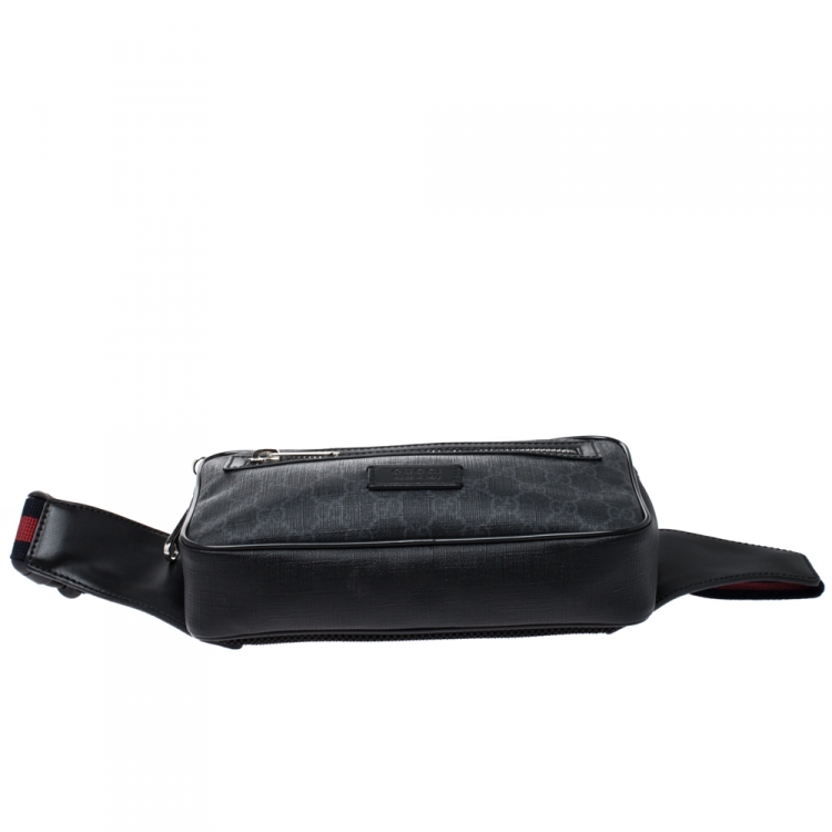Pre Owned Gucci Black GG Supreme Canvas Belt Bag