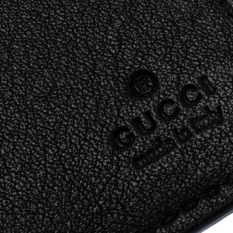 Pre Owned Gucci Black Guccissima Leather Bifold Wallet