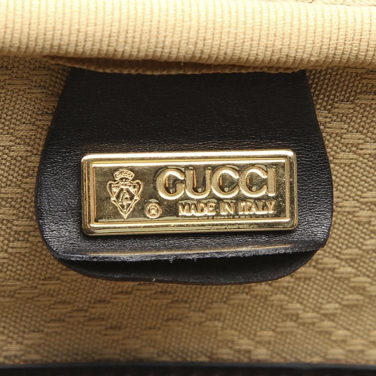 Pre Owned Gucci Black Micro Guccissima Canvas Travel Bag