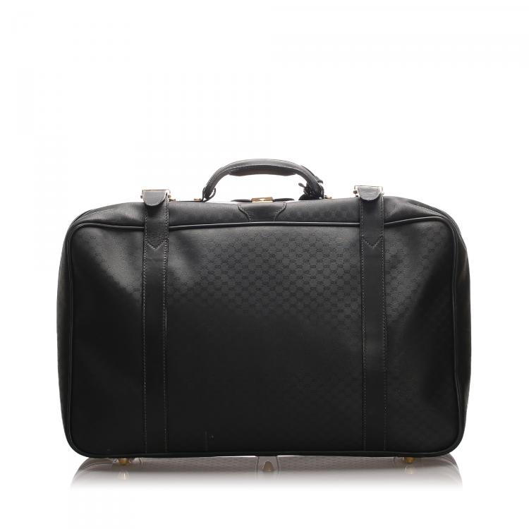 Pre Owned Gucci Black Micro Guccissima Canvas Travel Bag