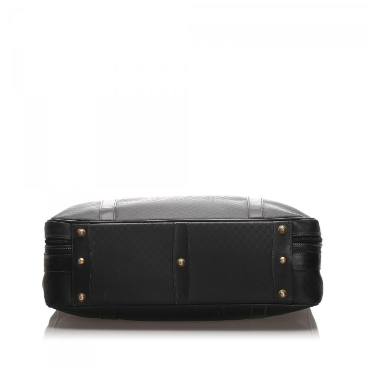 Pre Owned Gucci Black Micro Guccissima Canvas Travel Bag