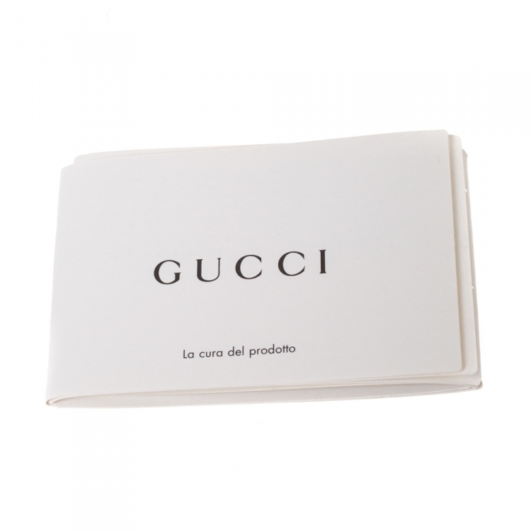Pre Owned Gucci White Leather Logo Print Zip Pouch