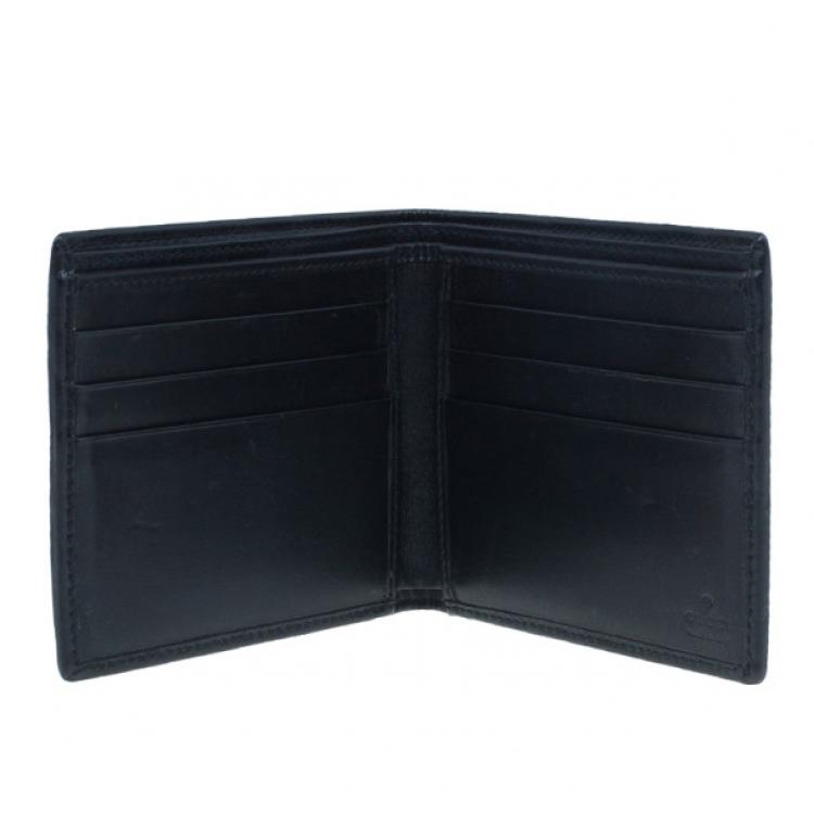 GUCCI Guccissima Web Bi-Fold Wallet Black 1217196