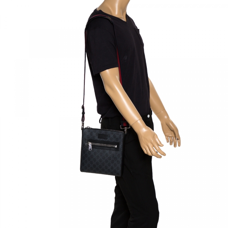 Gucci Men's GG Supreme Small Side Bag in Black | End Clothing