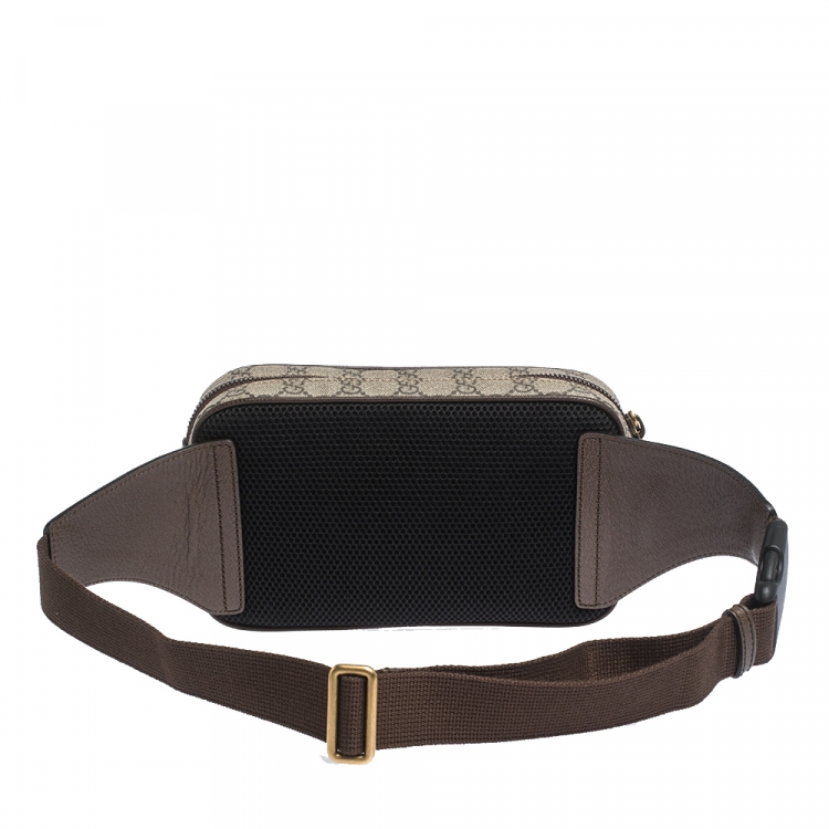 مملوكة مسبقًا Gucci Beige/Brown GG Canvas and Leather Ophidia Belt Bag