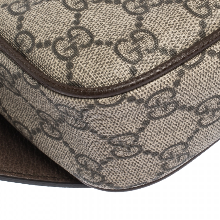 مملوكة مسبقًا Gucci Beige/Brown GG Canvas and Leather Ophidia Belt Bag