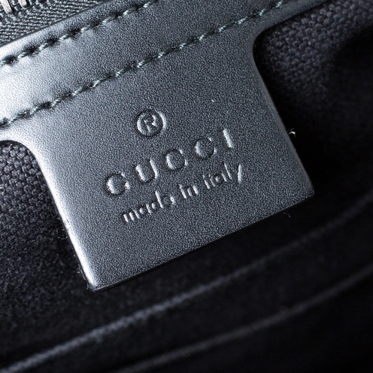 Pre Owned Gucci Black/Grey GG Supreme Canvas and Leather Briefcase