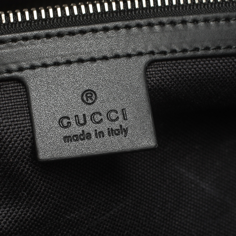 مملوكة مسبقًا Gucci Black GG Supreme Canvas and Leather Carry On Duffle Bag