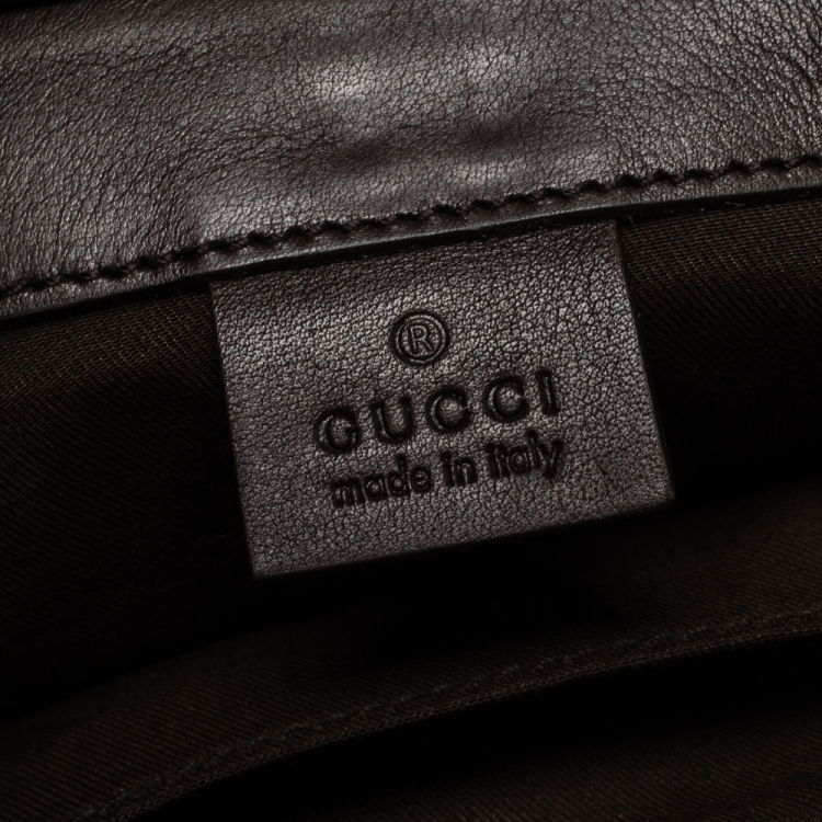 Pre Owned Gucci Dark Brown Guccissima Leather Document Holder