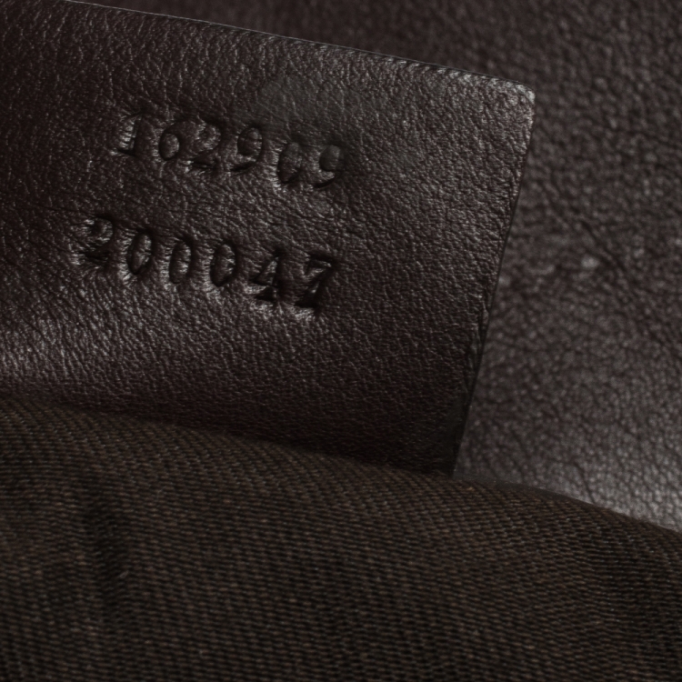 Pre Owned Gucci Dark Brown Guccissima Leather Document Holder