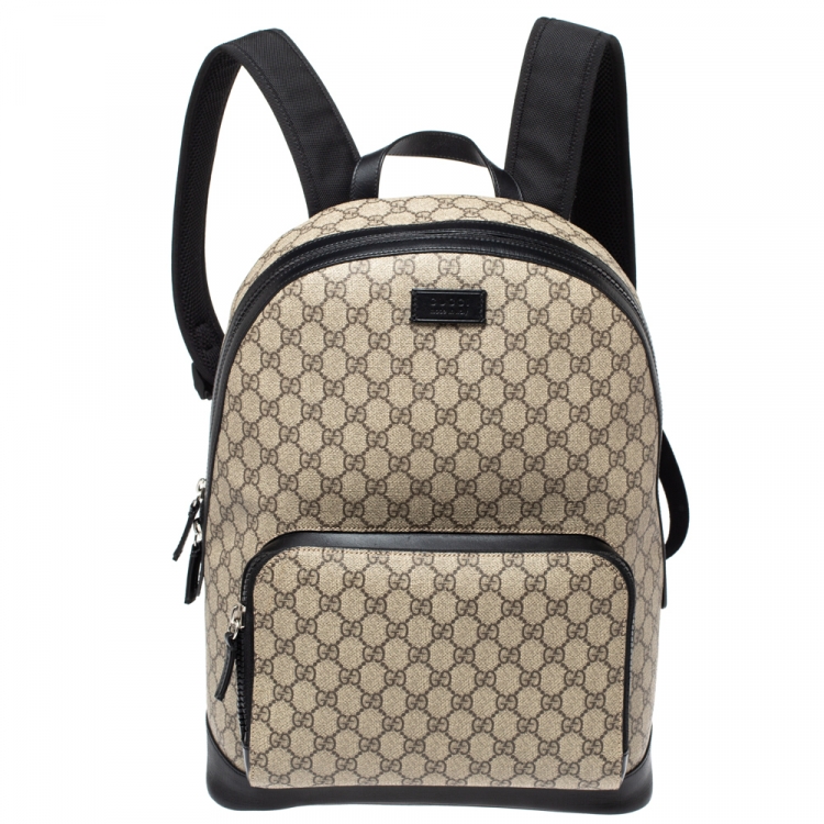 Gucci: Beige & Brown GG Supreme Backpack | SSENSE